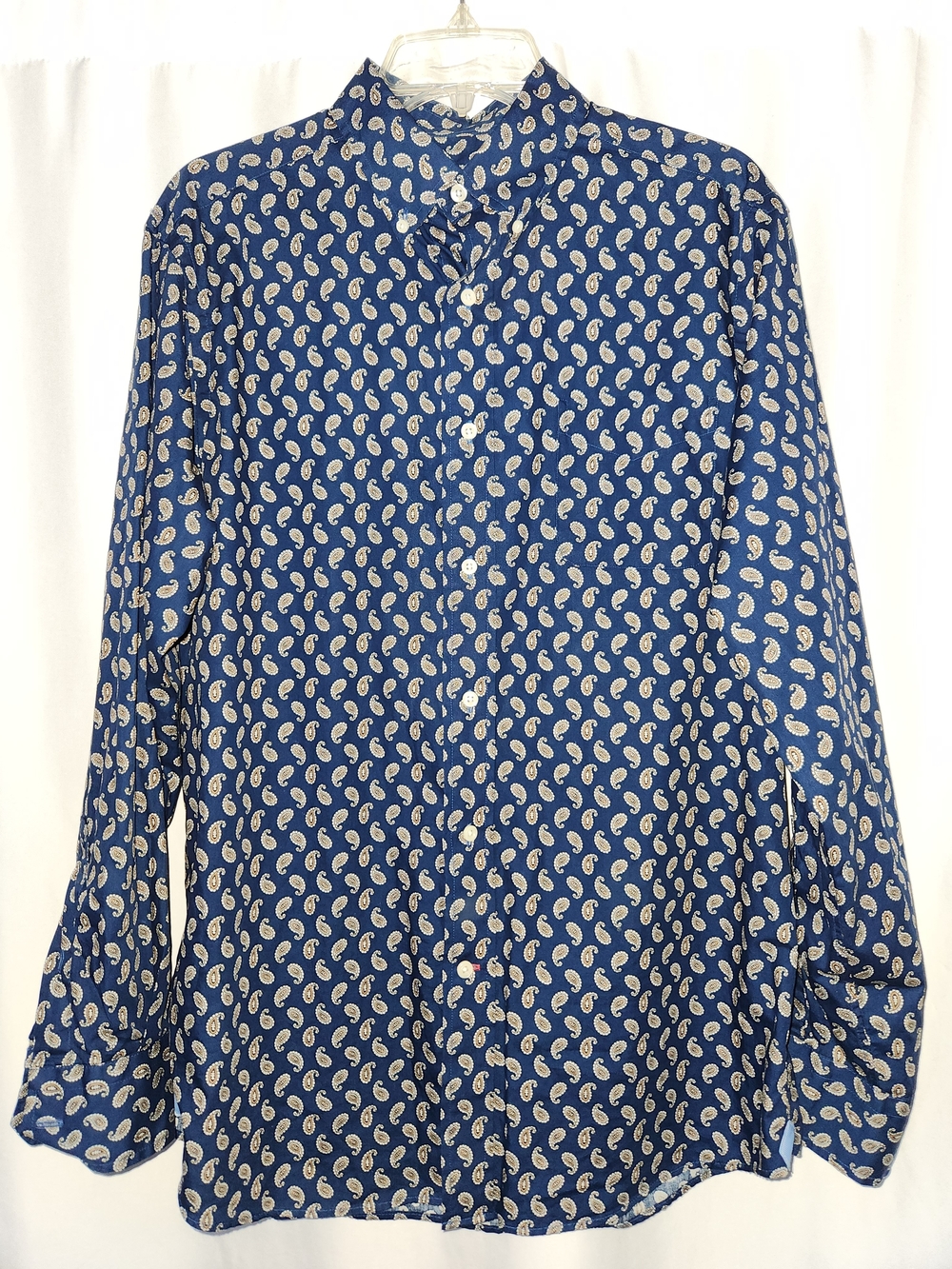Blue Paisley Button-Down Shirt #bohemian #sophisticsted #detailed #wedding